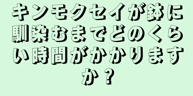 キンモクセイが鉢に馴染むまでどのくらい時間がかかりますか？