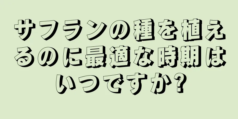 サフランの種を植えるのに最適な時期はいつですか?