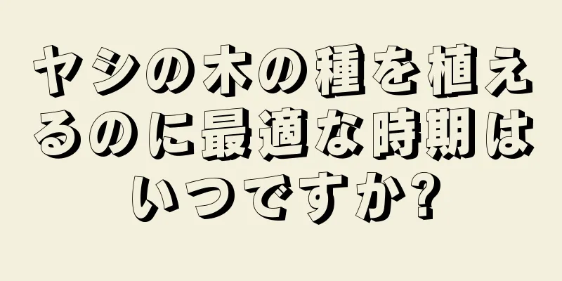 ヤシの木の種を植えるのに最適な時期はいつですか?