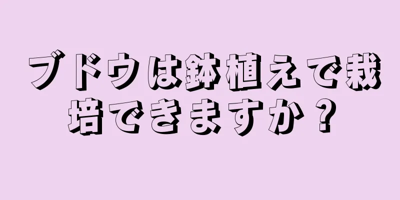 ブドウは鉢植えで栽培できますか？
