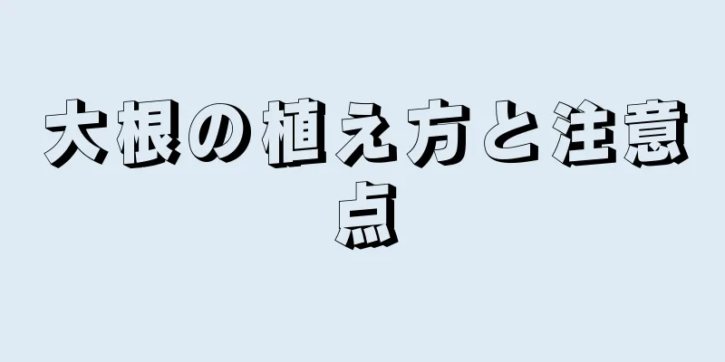 大根の植え方と注意点