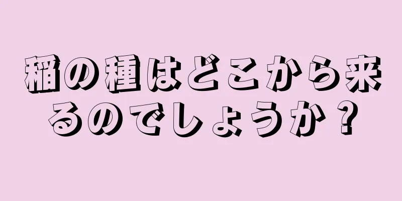 稲の種はどこから来るのでしょうか？
