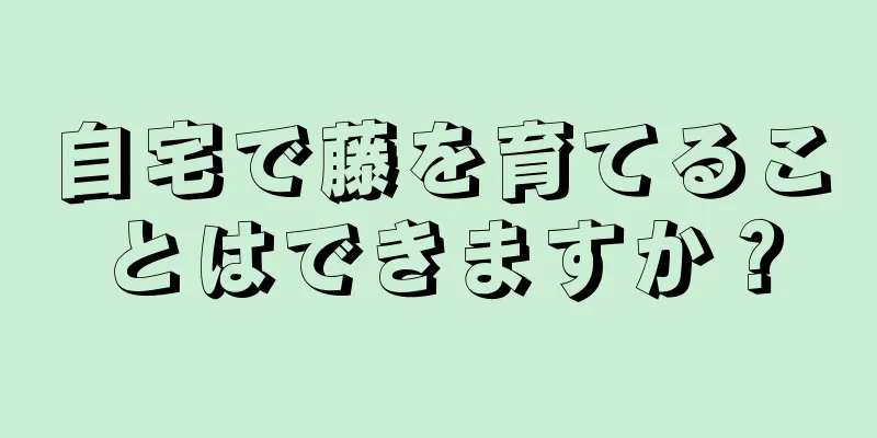 自宅で藤を育てることはできますか？