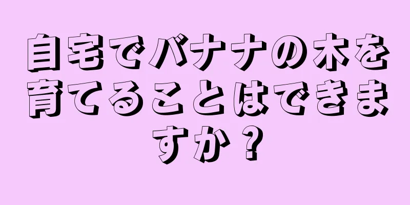 自宅でバナナの木を育てることはできますか？