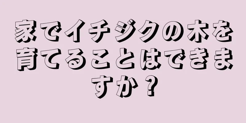 家でイチジクの木を育てることはできますか？