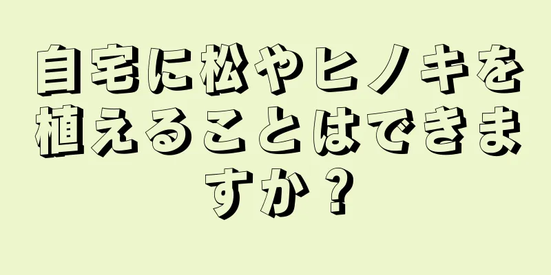 自宅に松やヒノキを植えることはできますか？