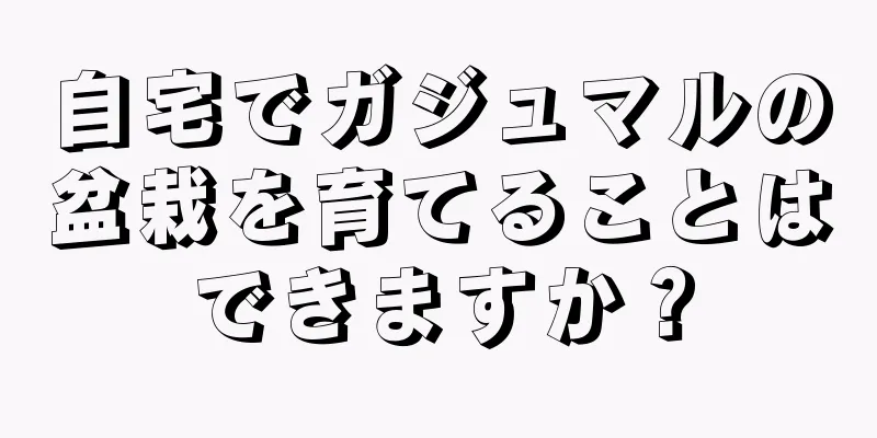 自宅でガジュマルの盆栽を育てることはできますか？