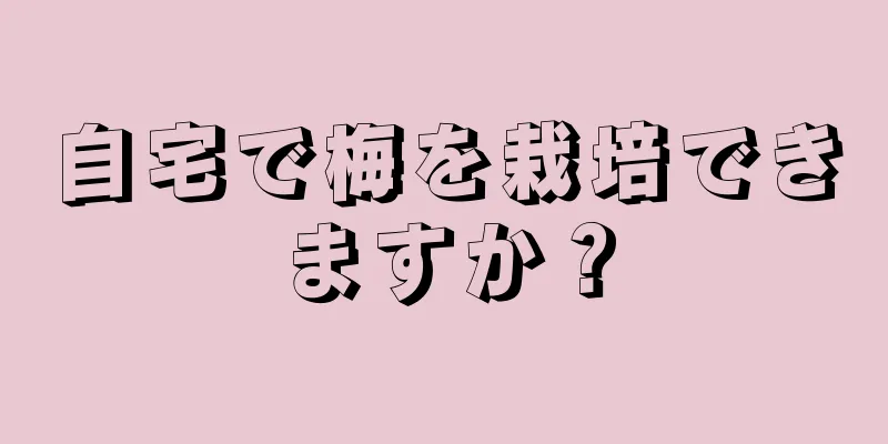自宅で梅を栽培できますか？