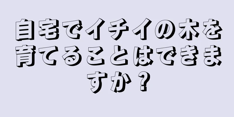 自宅でイチイの木を育てることはできますか？