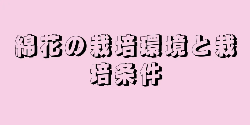 綿花の栽培環境と栽培条件
