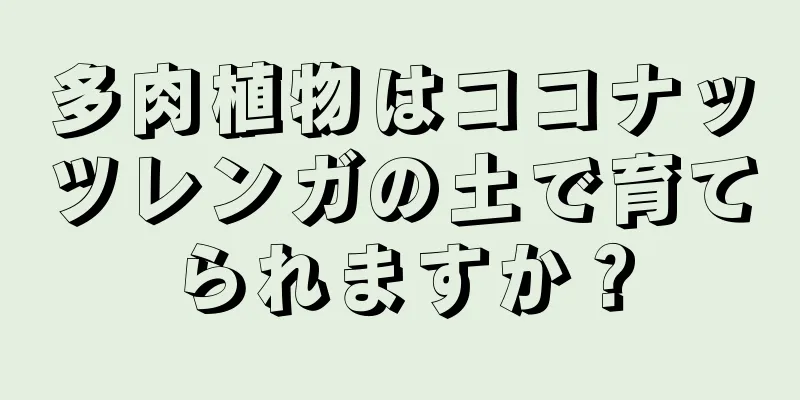 多肉植物はココナッツレンガの土で育てられますか？