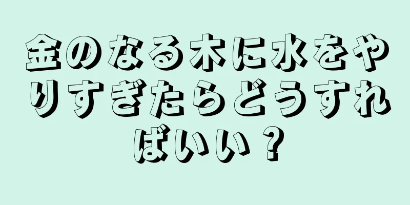 金のなる木に水をやりすぎたらどうすればいい？