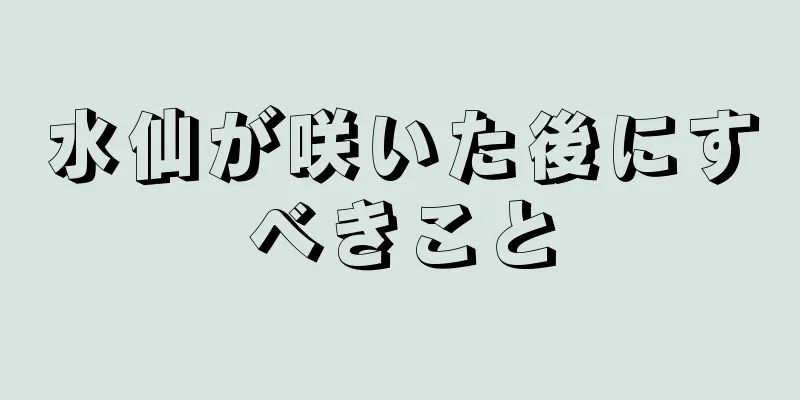 水仙が咲いた後にすべきこと