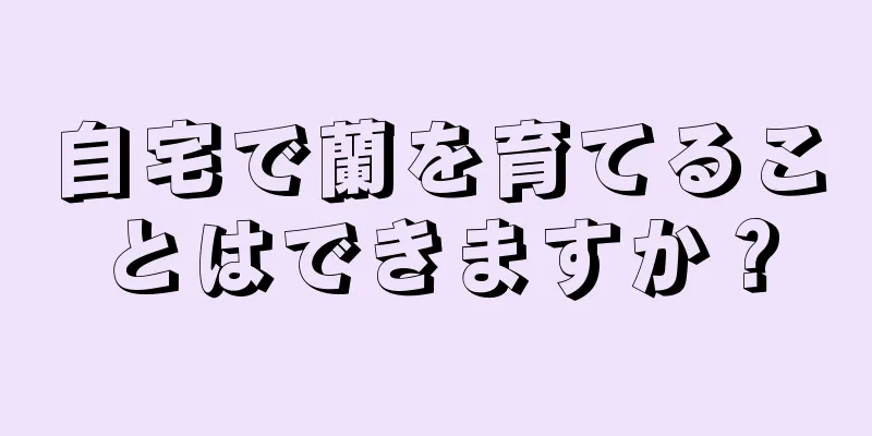 自宅で蘭を育てることはできますか？
