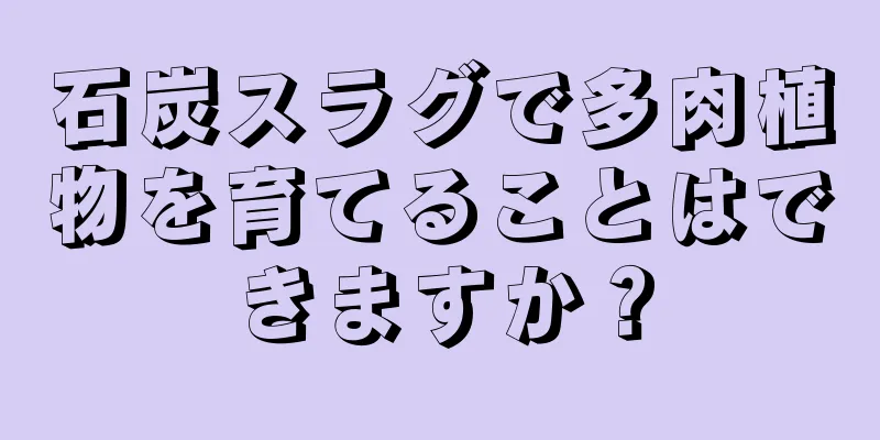石炭スラグで多肉植物を育てることはできますか？