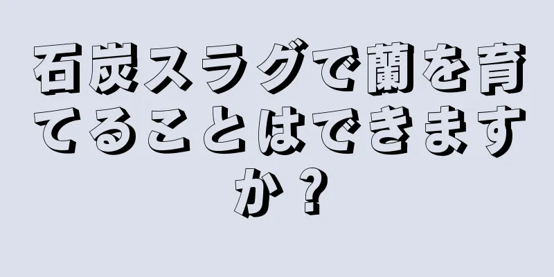 石炭スラグで蘭を育てることはできますか？
