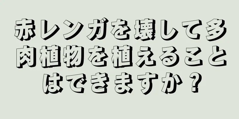 赤レンガを壊して多肉植物を植えることはできますか？