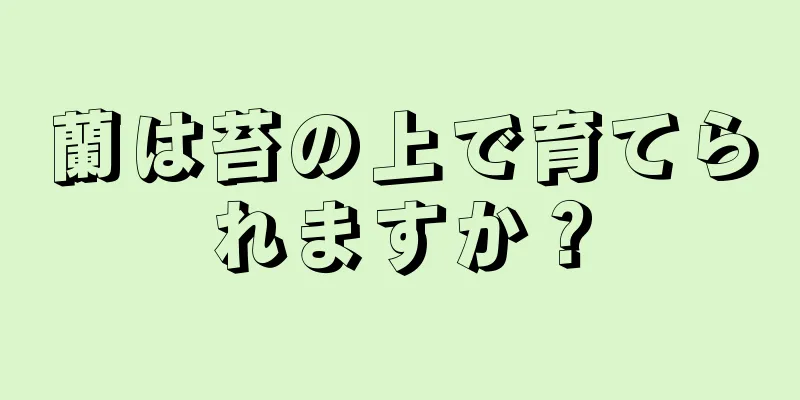蘭は苔の上で育てられますか？