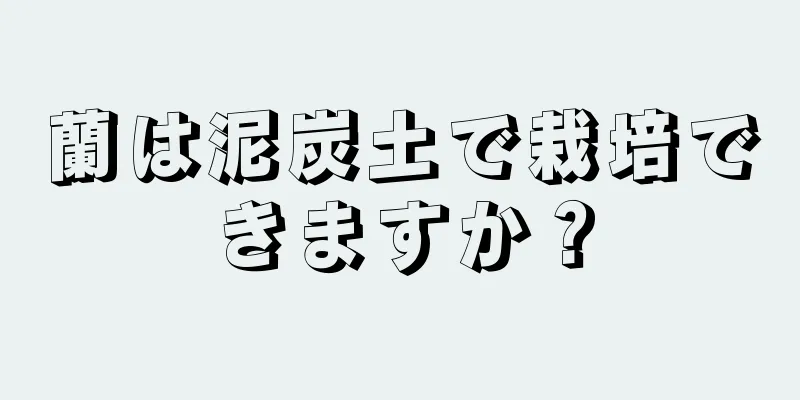 蘭は泥炭土で栽培できますか？