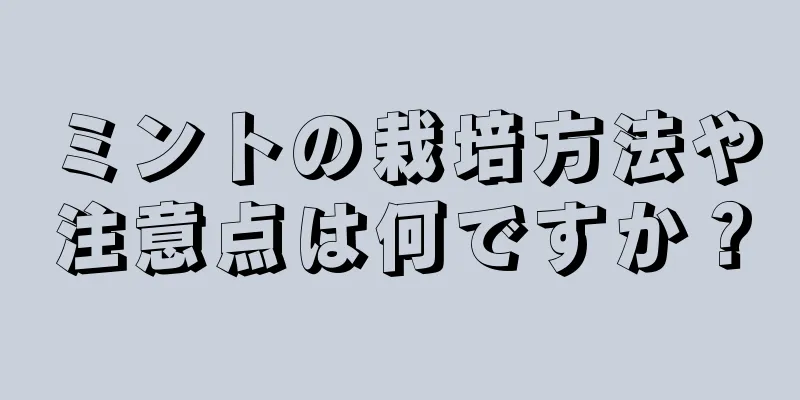 ミントの栽培方法や注意点は何ですか？