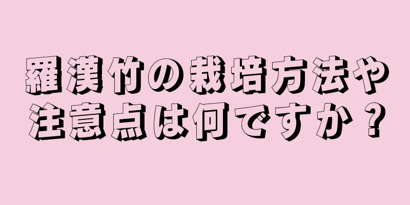 羅漢竹の栽培方法や注意点は何ですか？