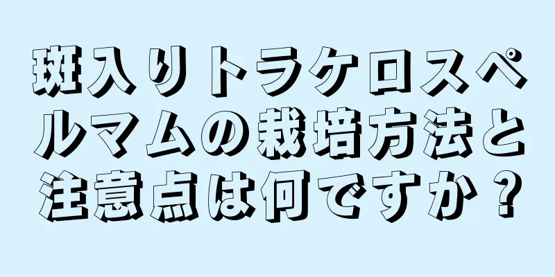 斑入りトラケロスペルマムの栽培方法と注意点は何ですか？
