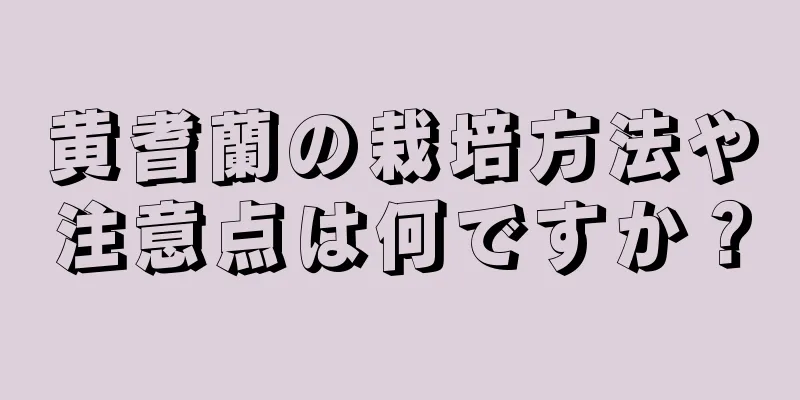 黄耆蘭の栽培方法や注意点は何ですか？