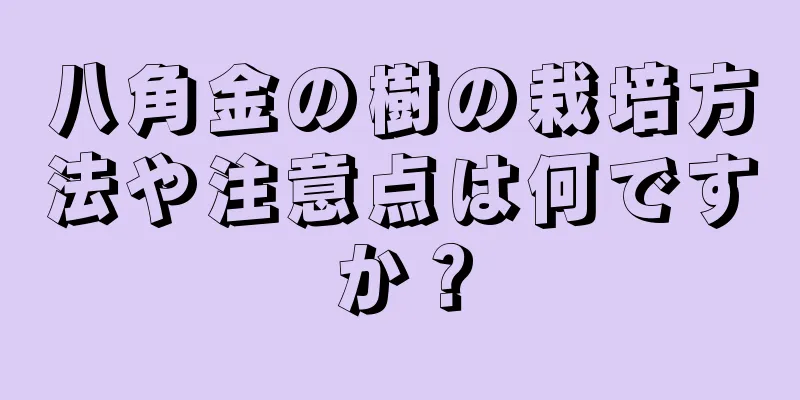 八角金の樹の栽培方法や注意点は何ですか？