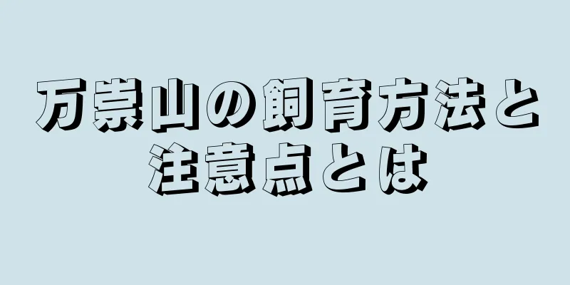 万崇山の飼育方法と注意点とは