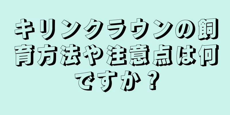 キリンクラウンの飼育方法や注意点は何ですか？