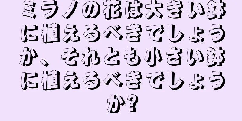 ミラノの花は大きい鉢に植えるべきでしょうか、それとも小さい鉢に植えるべきでしょうか?