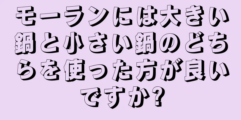 モーランには大きい鍋と小さい鍋のどちらを使った方が良いですか?