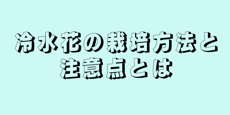 冷水花の栽培方法と注意点とは