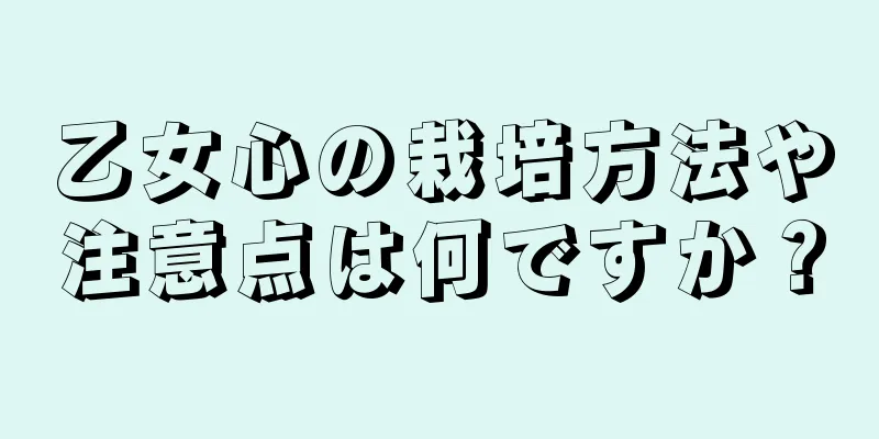 乙女心の栽培方法や注意点は何ですか？