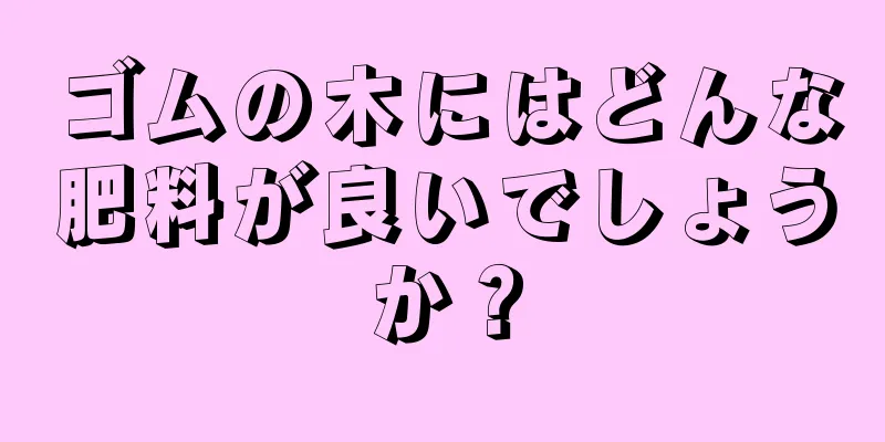 ゴムの木にはどんな肥料が良いでしょうか？