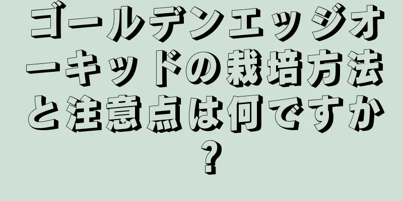 ゴールデンエッジオーキッドの栽培方法と注意点は何ですか？