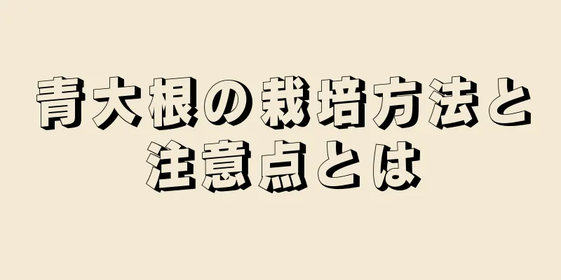 青大根の栽培方法と注意点とは