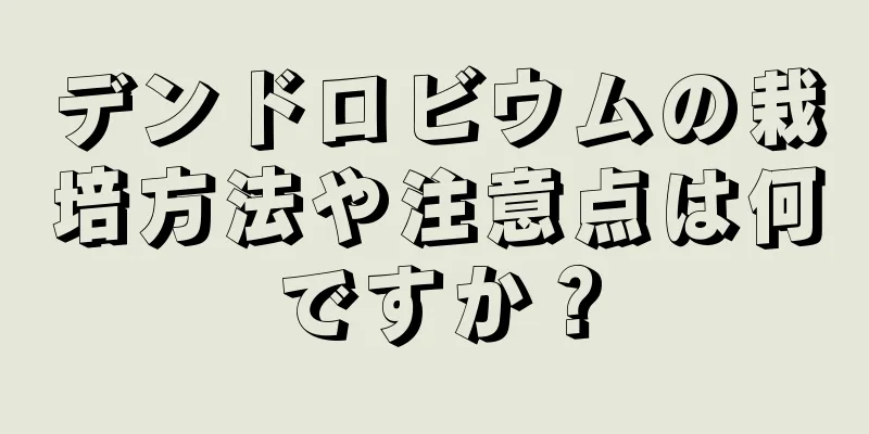 デンドロビウムの栽培方法や注意点は何ですか？