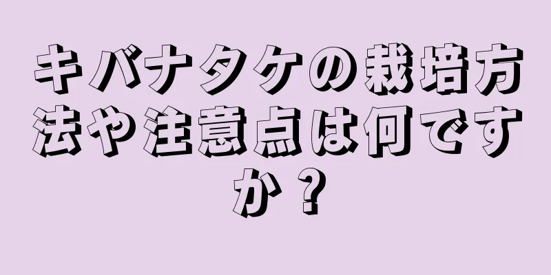 キバナタケの栽培方法や注意点は何ですか？