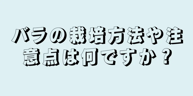バラの栽培方法や注意点は何ですか？