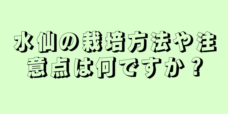 水仙の栽培方法や注意点は何ですか？