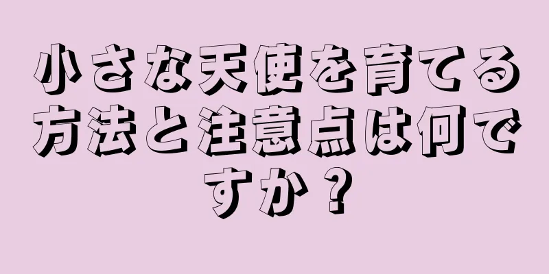 小さな天使を育てる方法と注意点は何ですか？