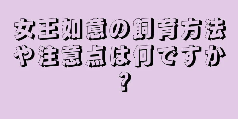 女王如意の飼育方法や注意点は何ですか？