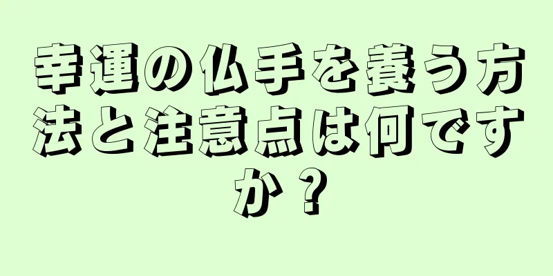 幸運の仏手を養う方法と注意点は何ですか？