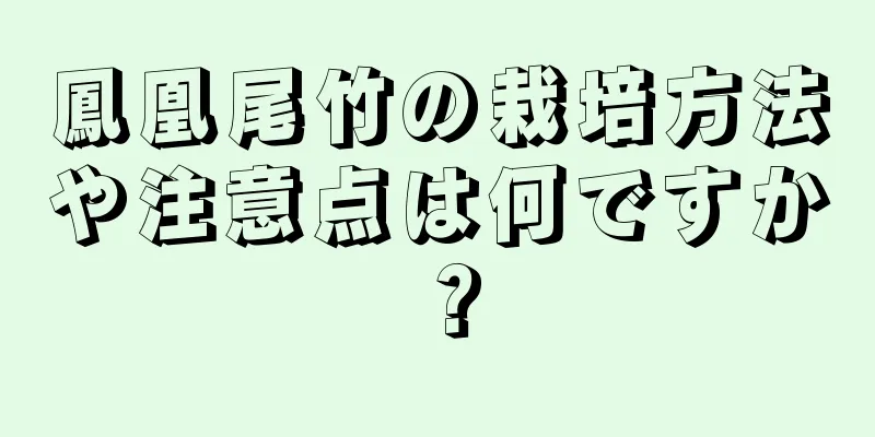鳳凰尾竹の栽培方法や注意点は何ですか？