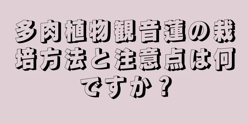 多肉植物観音蓮の栽培方法と注意点は何ですか？