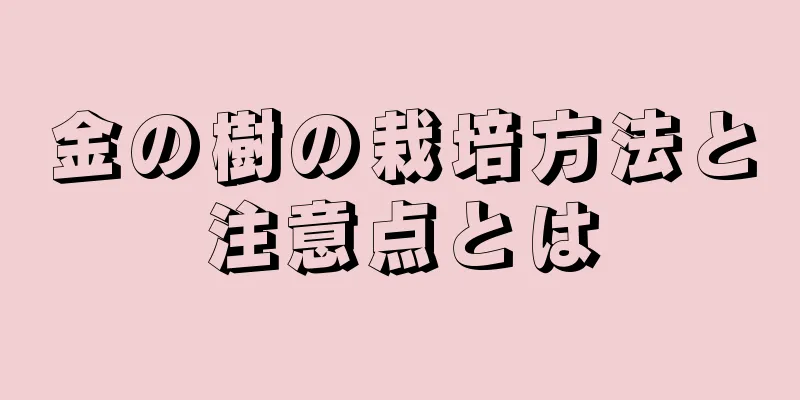 金の樹の栽培方法と注意点とは