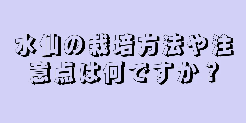 水仙の栽培方法や注意点は何ですか？