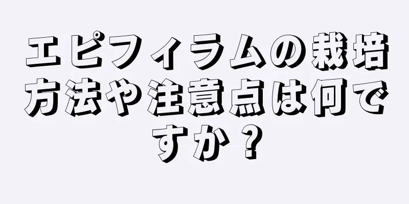 エピフィラムの栽培方法や注意点は何ですか？