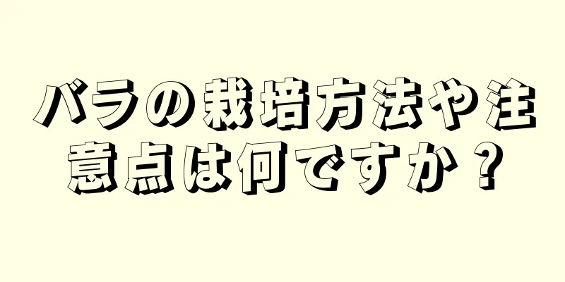 バラの栽培方法や注意点は何ですか？